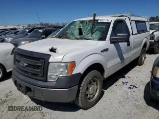 2014 Ford F-150 XL with VIN 1FTMF1CM7EKF68634, listed as a Copart auction lot 49832795 with 125,245 mi miles and Salvage Title. Bid and sale history available at carsss.com. Image 1.