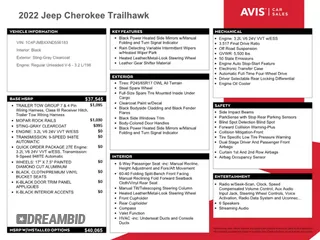 2022 Jeep Cherokee Trailhawk with VIN 1C4PJMBXXND556183, listed as a Copart auction lot 49327555 with 45,947 mi miles and Clean Title. Bid and sale history available at carsss.com. Image 13.