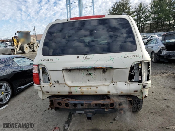 2001 Lexus LX 470 with VIN JTJHT00W013503264, listed as a Copart auction lot 86585084 with 308,384 mi miles and Salvage Title. Bid and sale history available at carsss.com. Image 6.