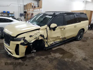 2023 Cadillac Escalade ESV AWD V-Series z VIN 1GYS4SK93PR100257, wystawiony jako Copart lot #45474875 z przebiegiem 29 540 mil mil oraz Szkody całkowita. Historia ofert i sprzedaży dostępna na DreamBid. Obrazek 1.