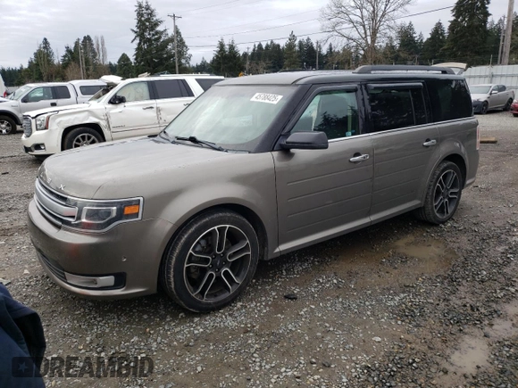 2013 Ford Flex Limited w/EcoBoost with VIN 2FMHK6DT2DBD30663, listed as a Copart auction lot 45788425 with 100,855 mi miles and Salvage Title. Bid and sale history available at carsss.com. Image 1.