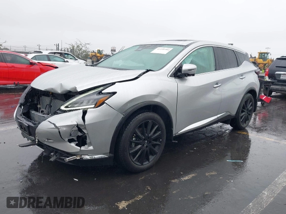 2024 Nissan Murano SL with VIN 5N1AZ2CJXRC101130, listed as a IAAI auction lot 41490382 with 1,022 mi miles. Bid and sale history available at carsss.com. Image 2.