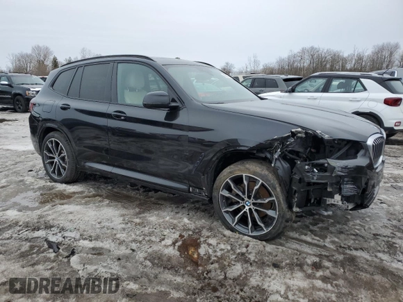 2022 BMW X3 xDrive30i with VIN 5UX53DP09N9K43964, listed as a Copart auction lot 48663145 with 32,306 mi miles and Salvage Title. Bid and sale history available at DreamBid. Image 4.