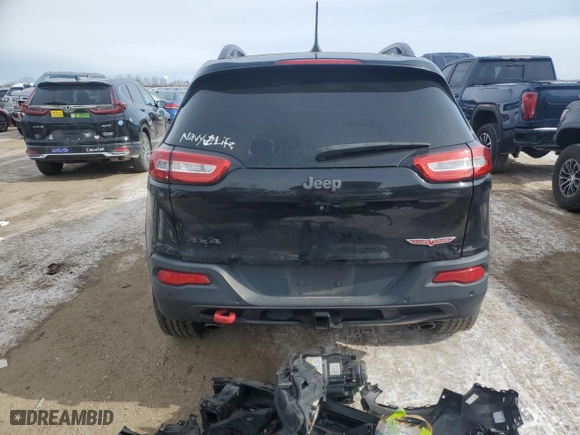2018 Jeep Cherokee Trailhawk with VIN 1C4PJMBX9JD517630, listed as a Copart auction lot 45723935 with 73,903 mi miles and Salvage Title. Bid and sale history available at carsss.com. Image 6.
