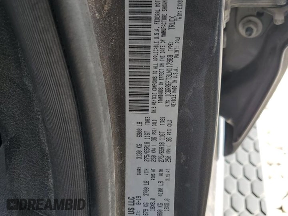 2020 Ram 1500 Big Horn with VIN 1C6RREFT3LN117968, listed as a Copart auction lot 87914735 with 62,523 mi miles and Clean title. Bid and sale history available at DreamBid. Image 14.