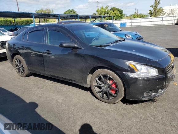 2014 Nissan Maxima SV with VIN 1N4AA5AP1EC444977, listed as a Copart auction lot 53202105 with 175,460 mi miles and Salvage title. Bid and sale history available at DreamBid. Image 4.