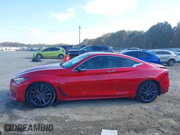 2017 Infiniti Q60 Red Sport 400 with VIN JN1FV7EK0HM610664, listed as a IAAI auction lot 40728910 with 89,817 mi miles and . Bid and sale history available at carsss.com. Image 14.