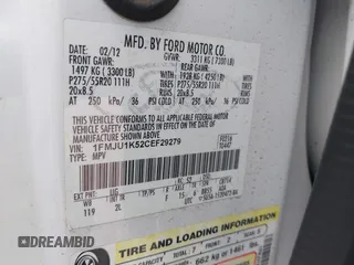 2012 Ford Expedition Limited with VIN 1FMJU1K52CEF29279, listed as a IAAI auction lot 42120438 with Not provided miles and . Bid and sale history available at DreamBid. Image 9.