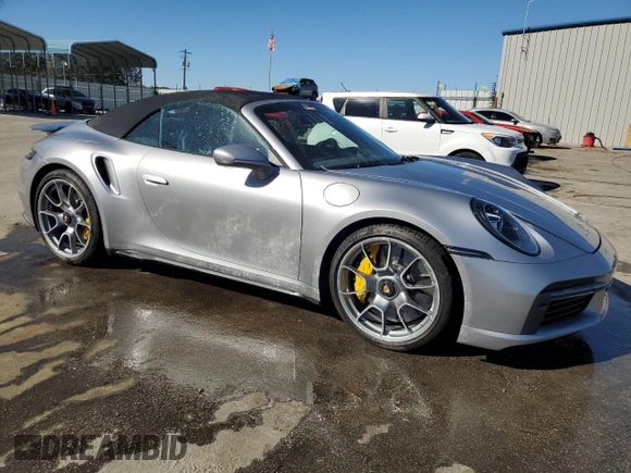 2021 Porsche 911 Turbo S with VIN WP0CD2A95MS263671, listed as a Copart auction lot 49399805 with 0 mi miles and Salvage Title. Bid and sale history available at carsss.com. Image 4.
