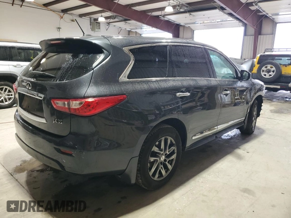 2013 Infiniti JX35 with VIN 5N1AL0MM8DC337251, listed as a Copart auction lot 72760754 with 156,741 mi miles and Salvage Title. Bid and sale history available at carsss.com. Image 3.