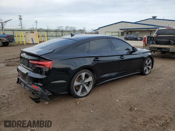 2021 Audi A5 Sportback S line Premium Plus with VIN WAUFACF51MA007211, listed as a Copart auction lot 45168684 with 23,909 mi miles. Bid and sale history available at carsss.com. Image 3.