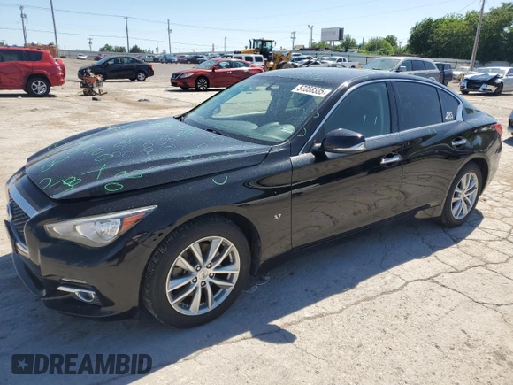 2015 Infiniti Q50 Premium with VIN JN1BV7AR9FM394070, listed as a Copart auction lot 57358335 with 71,982 mi miles and Salvage title. Bid and sale history available at DreamBid. Image 1.