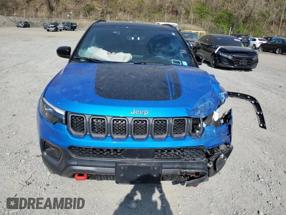 2023 Jeep Compass Trailhawk with VIN 3C4NJDDN2PT510783, listed as a Copart auction lot 54378135 with 17,361 mi miles and Salvage title. Bid and sale history available at DreamBid. Image 5.