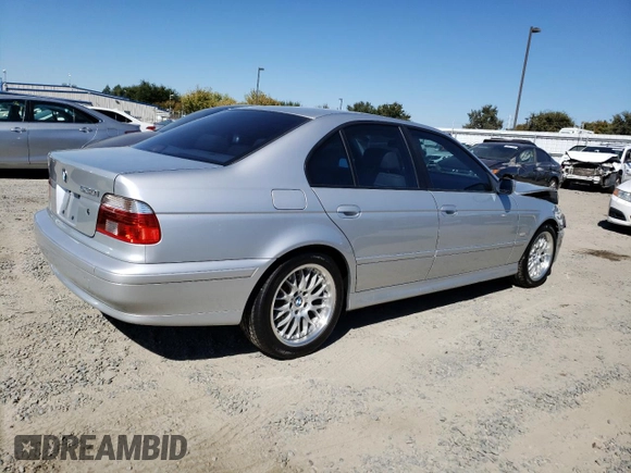 2002 BMW 5 Series 530iA with VIN WBADT63452CH97129, listed as a Copart auction lot 73349124 with 64,431 mi miles and Salvage Title. Bid and sale history available at carsss.com. Image 3.