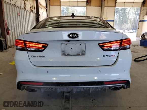 2016 Kia Optima SX Turbo with VIN 5XXGW4L26GG017489, listed as a Copart auction lot 42592995 with 120,423 mi miles and Salvage Title. Bid and sale history available at carsss.com. Image 6.
