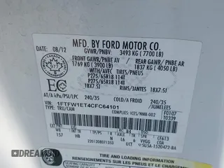 2012 Ford F-150 XL with VIN 1FTFW1ET4CFC64101, listed as a IAAI auction lot 42516381 with 237,211 mi miles and . Bid and sale history available at DreamBid. Image 9.
