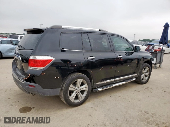 2012 Toyota Highlander Limited with VIN 5TDYK3EHXCS081555, listed as a Copart auction lot 58797705 with 237,476 mi miles and Salvage title. Bid and sale history available at DreamBid. Image 3.