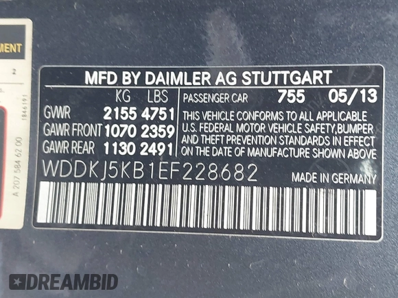 2014 Mercedes-Benz E 350 z VIN WDDKJ5KB1EF228682, wystawiony jako IAAI lot #42277442 z przebiegiem 120 511 mil mil oraz . Historia ofert i sprzedaży dostępna na DreamBid. Obrazek 9.