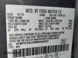 2021 Ford Mustang Mach-E Premium z VIN 3FMTK3SUXMMA09053, wystawiony jako Copart lot #48851195 z przebiegiem 89 767 mil mil oraz Szkody całkowita. Historia ofert i sprzedaży dostępna na DreamBid. Obrazek 15.