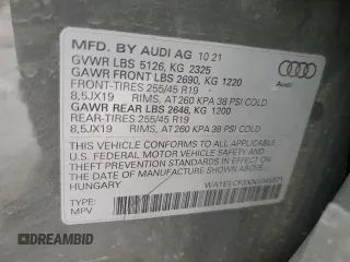 2022 Audi Q3 S line Premium Plus with VIN WA1EECF3XN1045971, listed as a Copart auction lot 50026375 with 28,412 mi miles and Salvage Title. Bid and sale history available at carsss.com. Image 13.