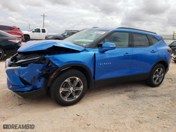 2024 Chevrolet Blazer LT with VIN 3GNKBDR43RS191474, listed as a Copart auction lot 60072544 with 2,558 mi miles and Salvage Title. Bid and sale history available at carsss.com. Image 1.