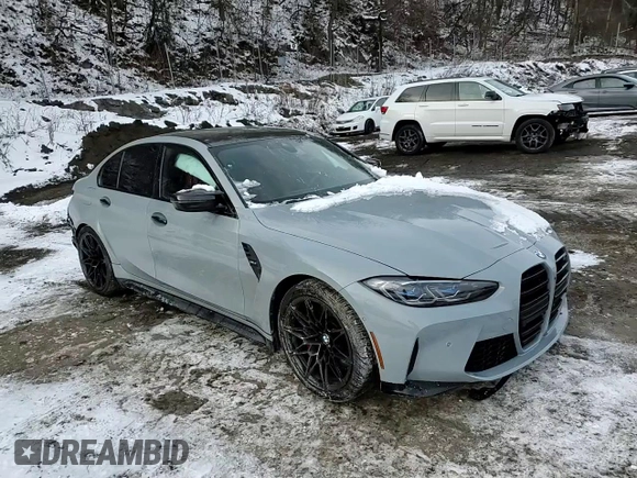 2021 BMW M3 with VIN WBS53AY01MFL20155, listed as a Copart auction lot 88773105 with 48,612 mi miles and Salvage Title. Bid and sale history available at carsss.com. Image 10.