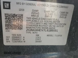 2020 Chevrolet Equinox LS z VIN 2GNAXHEV7L6189591, wystawiony jako Copart lot #51712605 z przebiegiem 91 321 mil mil oraz Szkoda całkowita • Salvage title. Historia ofert i sprzedaży dostępna na DreamBid. Obrazek 14.