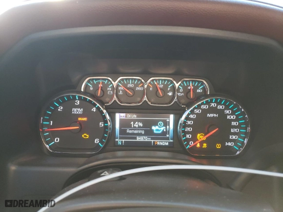 2015 Chevrolet Silverado 1500 High Country with VIN 3GCUKTECXFG327686, listed as a Copart auction lot 45589115 with 94,970 mi miles and Salvage Title. Bid and sale history available at carsss.com. Image 9.