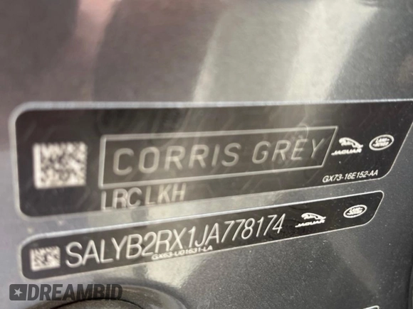 2018 Land Rover Range Rover Velar S with VIN SALYB2RX1JA778174, listed as a IAAI auction lot 42512615 with 74,406 mi miles and . Bid and sale history available at DreamBid. Image 8.