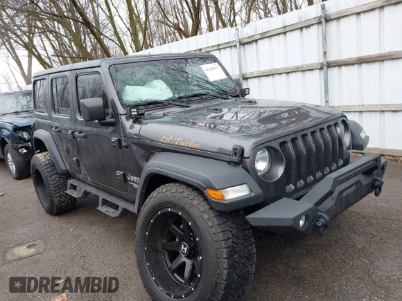 2020 Jeep Wrangler Unlimited Sport z VIN 1C4HJXDN3LW164701, wystawiony jako IAAI lot #41200437 z przebiegiem 102 272 mil mil oraz . Historia ofert i sprzedaży dostępna na DreamBid. Obrazek 1.
