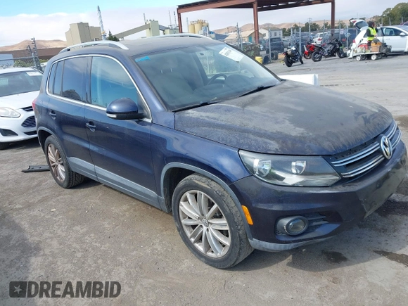 2012 Volkswagen Tiguan S with VIN WVGAV7AX9CW546724, listed as a IAAI auction lot 42831149 with 103,528 mi miles and . Bid and sale history available at DreamBid. Image 1.