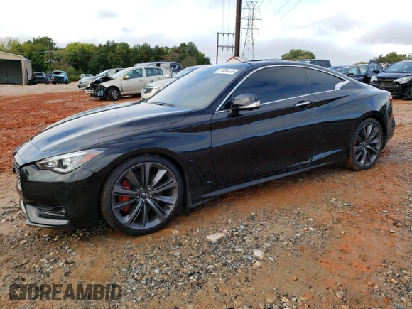 2022 Infiniti Q60 Red Sport 400 with VIN JN1FV7LK5NM660409, listed as a Copart auction lot 71884424 with 35,354 mi miles and Salvage title. Bid and sale history available at DreamBid. Image 1.