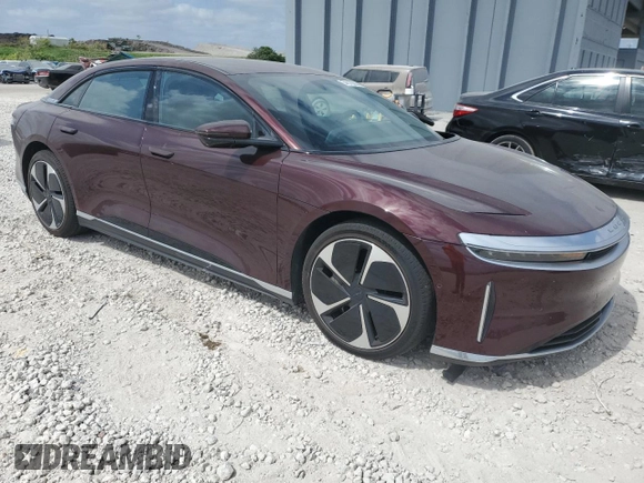 2023 Lucid Air Touring z VIN 50EA1TEA0PA003548, wystawiony jako Copart lot #54116365 z przebiegiem 25 535 mil mil oraz Szkody całkowita. Historia ofert i sprzedaży dostępna na DreamBid. Obrazek 4.