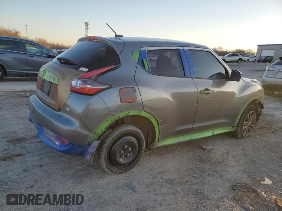 2015 Nissan Juke SV with VIN JN8AF5MR9FT509461, listed as a Copart auction lot 47479255 with 133,204 mi miles and Salvage Title. Bid and sale history available at carsss.com. Image 3.