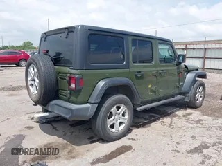 2021 Jeep Wrangler Unlimited Sport S with VIN 1C4HJXDG0MW510836, listed as a IAAI auction lot 42072748 with 87,960 mi miles and . Bid and sale history available at DreamBid. Image 4.