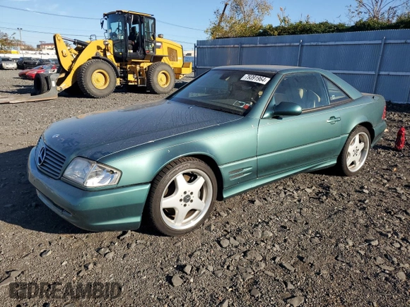 2002 Mercedes-Benz SL-Class with VIN WDBFA68F42F204673, listed as a Copart auction lot 79391964 with 0 mi miles and Salvage Title. Bid and sale history available at carsss.com. Image 1.
