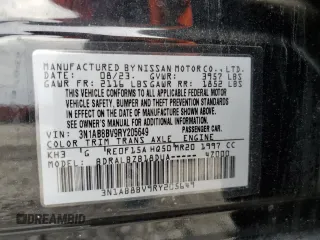 2024 Nissan Sentra S with VIN 3N1AB8BV9RY205649, listed as a Copart auction lot 46644935 with 4,200 mi miles and Salvage Title. Bid and sale history available at carsss.com. Image 12.
