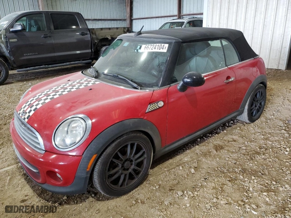 2013 MINI Cooper Convertible with VIN WMWZN3C59DT135481, listed as a Copart auction lot 66724104 with 152,597 mi miles and Salvage Title. Bid and sale history available at carsss.com. Image 1.