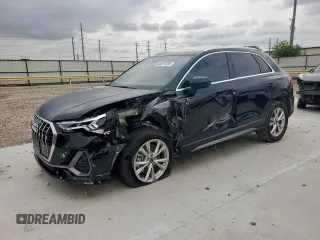 2022 Audi Q3 S line Premium Plus with VIN WA1EECF37N1026858, listed as a Copart auction lot 60091035 with 27,111 mi miles and Salvage title. Bid and sale history available at DreamBid. Image 1.
