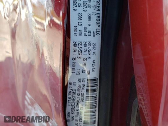 2012 Jeep Compass Latitude with VIN 1C4NJCEB7CD678529, listed as a Copart auction lot 76044044 with 167,218 mi miles and Salvage Title. Bid and sale history available at carsss.com. Image 15.