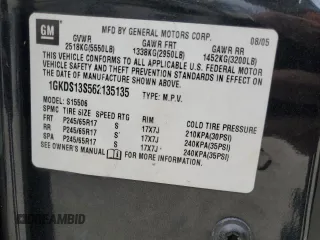 2006 GMC Envoy SLE with VIN 1GKDS13S562135135, listed as a Copart auction lot 88353995 with 159,251 mi miles and Salvage Title. Bid and sale history available at carsss.com. Image 14.
