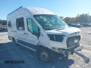 2022 Ford Transit Cargo with VIN 1FTBW3U85NKA01097, listed as a IAAI auction lot 41076643 with 24,786 mi miles and . Bid and sale history available at DreamBid. Image 1.
