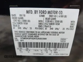 2019 Ford Explorer Limited z VIN 1FM5K8F82KGA03399, wystawiony jako IAAI lot #42329958 z przebiegiem 60 028 mil mil oraz . Historia ofert i sprzedaży dostępna na DreamBid. Obrazek 9.