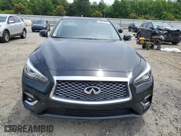 2023 Infiniti Q50 Luxe with VIN JN1EV7BR0PM543687, listed as a Copart auction lot 56933645 with 17,186 mi miles and Salvage title. Bid and sale history available at DreamBid. Image 5.