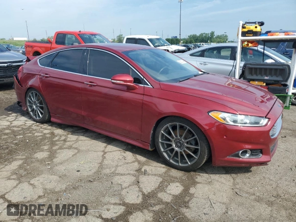 2013 Ford Fusion Titanium with VIN 3FA6P0D95DR100539, listed as a Copart auction lot 59231244 with 92,495 mi miles and Salvage Title. Bid and sale history available at carsss.com. Image 4.