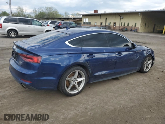 2018 Audi A5 Sportback Premium Plus with VIN WAUENCF5XJA098796, listed as a Copart auction lot 51965514 with 79,245 mi miles and . Bid and sale history available at DreamBid. Image 3.