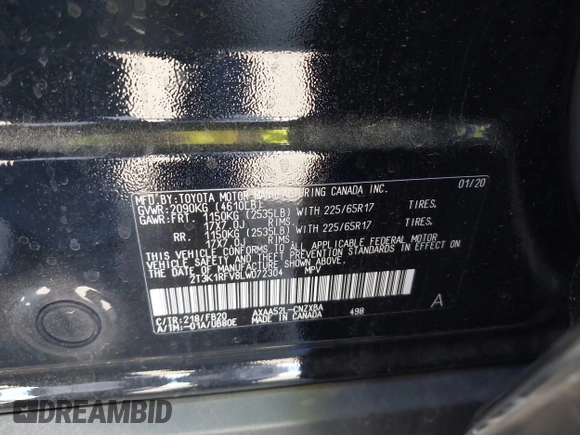 2020 Toyota RAV4 LE with VIN 2T3K1RFV8LW072304, listed as a IAAI auction lot 40094204 with 24,961 mi miles and . Bid and sale history available at DreamBid. Image 9.
