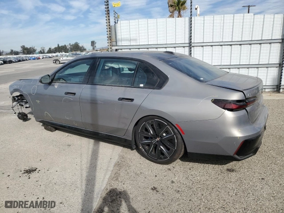 2024 BMW i7 eDrive50 with VIN WBY43EJ06RCP00894, listed as a Copart auction lot 78689954 with 0 mi miles and Salvage Title. Bid and sale history available at carsss.com. Image 2.