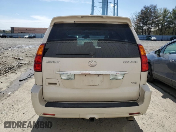 2003 Lexus GX 470 with VIN JTJBT20X430003896, listed as a Copart auction lot 53808295 with 163,376 mi miles and Salvage Title. Bid and sale history available at carsss.com. Image 6.