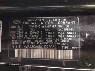 2019 Hyundai Tucson Value z VIN KM8J3CA48KU075082, wystawiony jako IAAI lot #42105673 z przebiegiem 43 052 mil mil oraz . Historia ofert i sprzedaży dostępna na DreamBid. Obrazek 9.